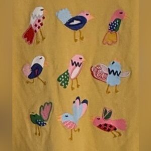 Hanna Andersson Yellow Long Sleeve Embroidered / Graphic Print Bird Top